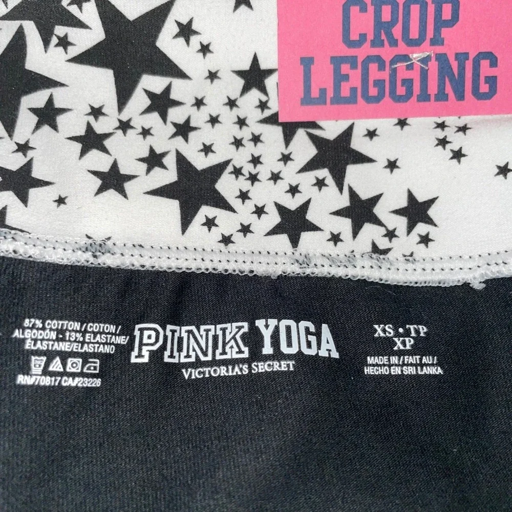 Victorias Secret PINK Foldover Capri Leggings Black White NWT Y2K Stars‎ XS 2012